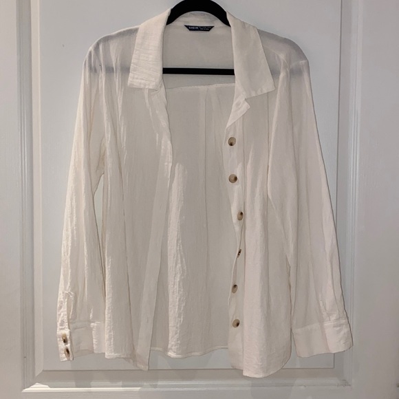 SHEIN white linen button down - Picture 1 of 1